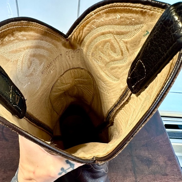 Dan Post Brown Western Leather Cowboy Boots sz 10 - Picture 4 of 4